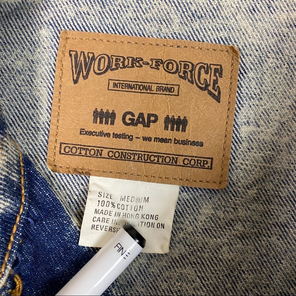 Gap Work Force Bleached Denim Jacket Vintage - Picture 4 of 8